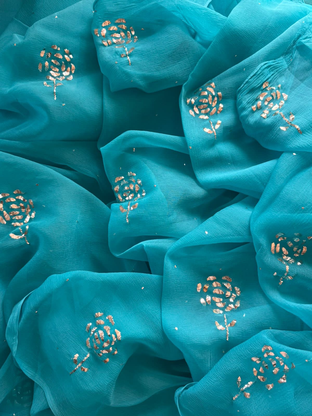 Rose mukaish motif