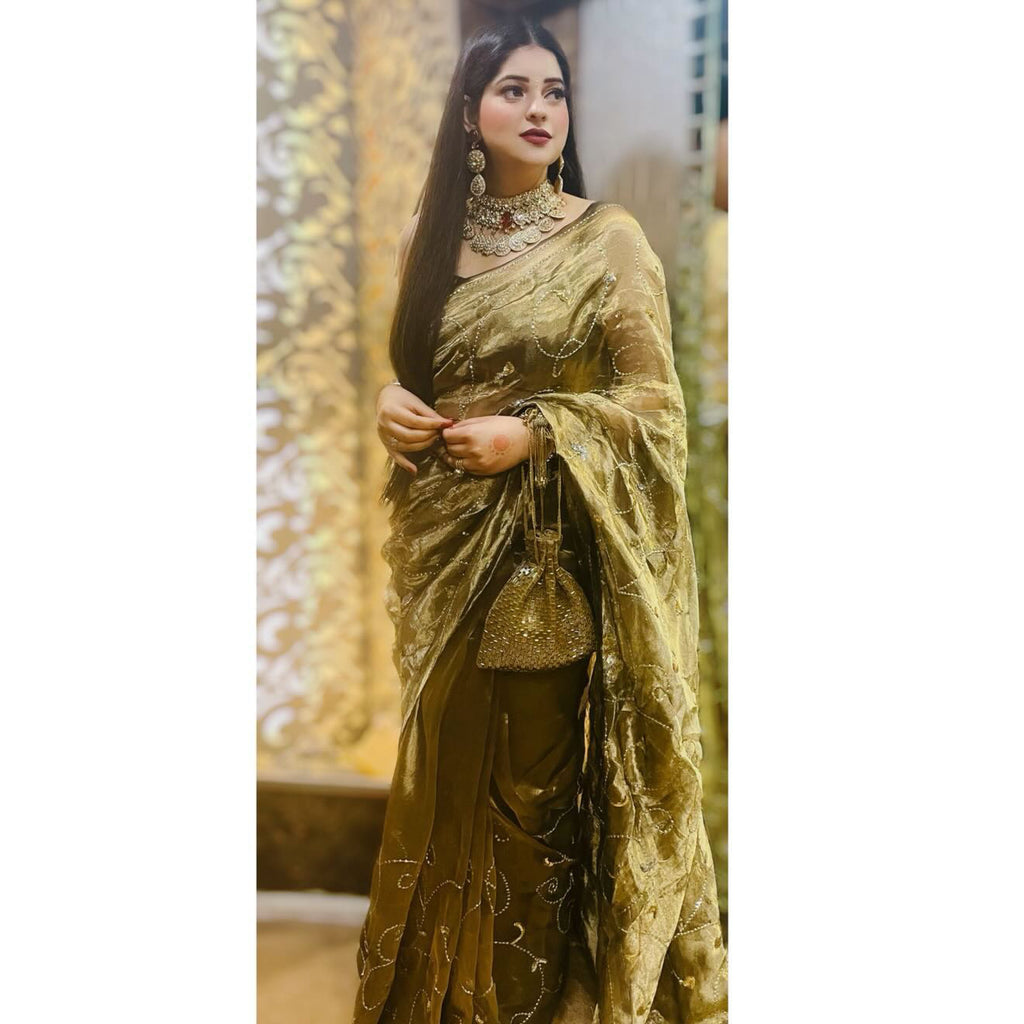 Pure silk black Golden tissue