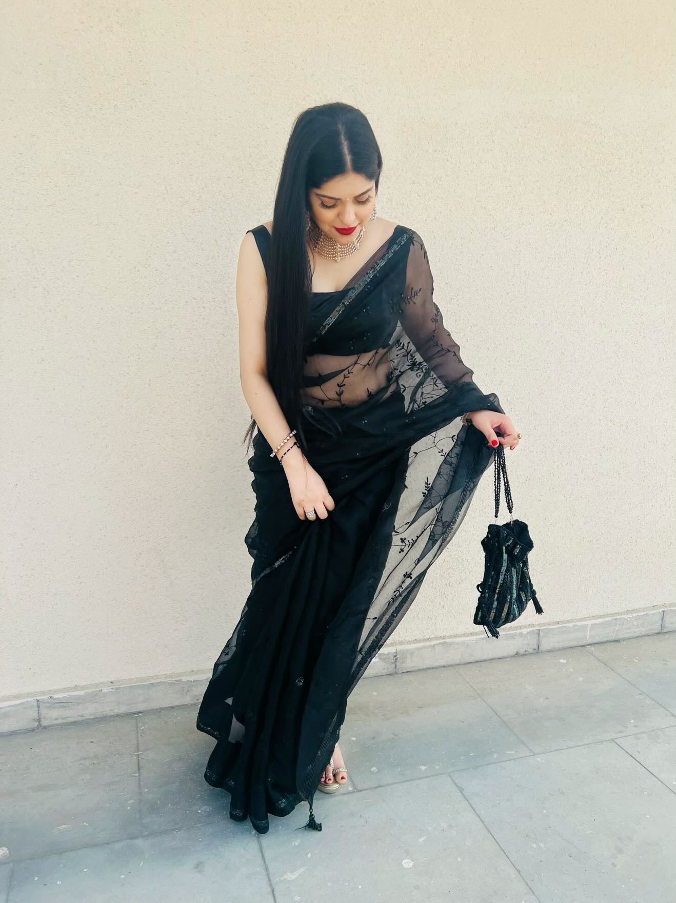 Black beauty silk organza