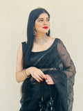 Black beauty silk organza