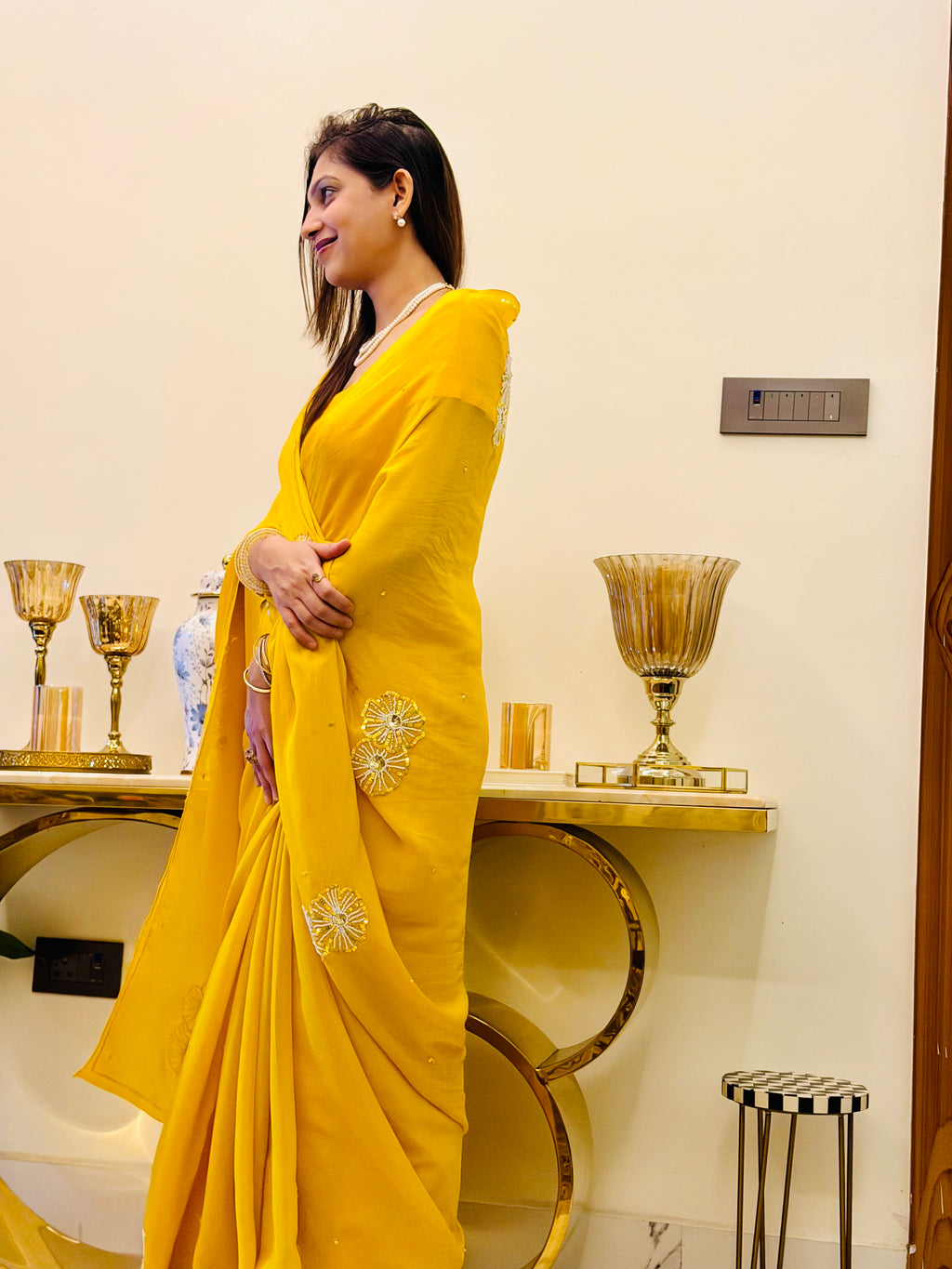 Sunehri Noor saree
