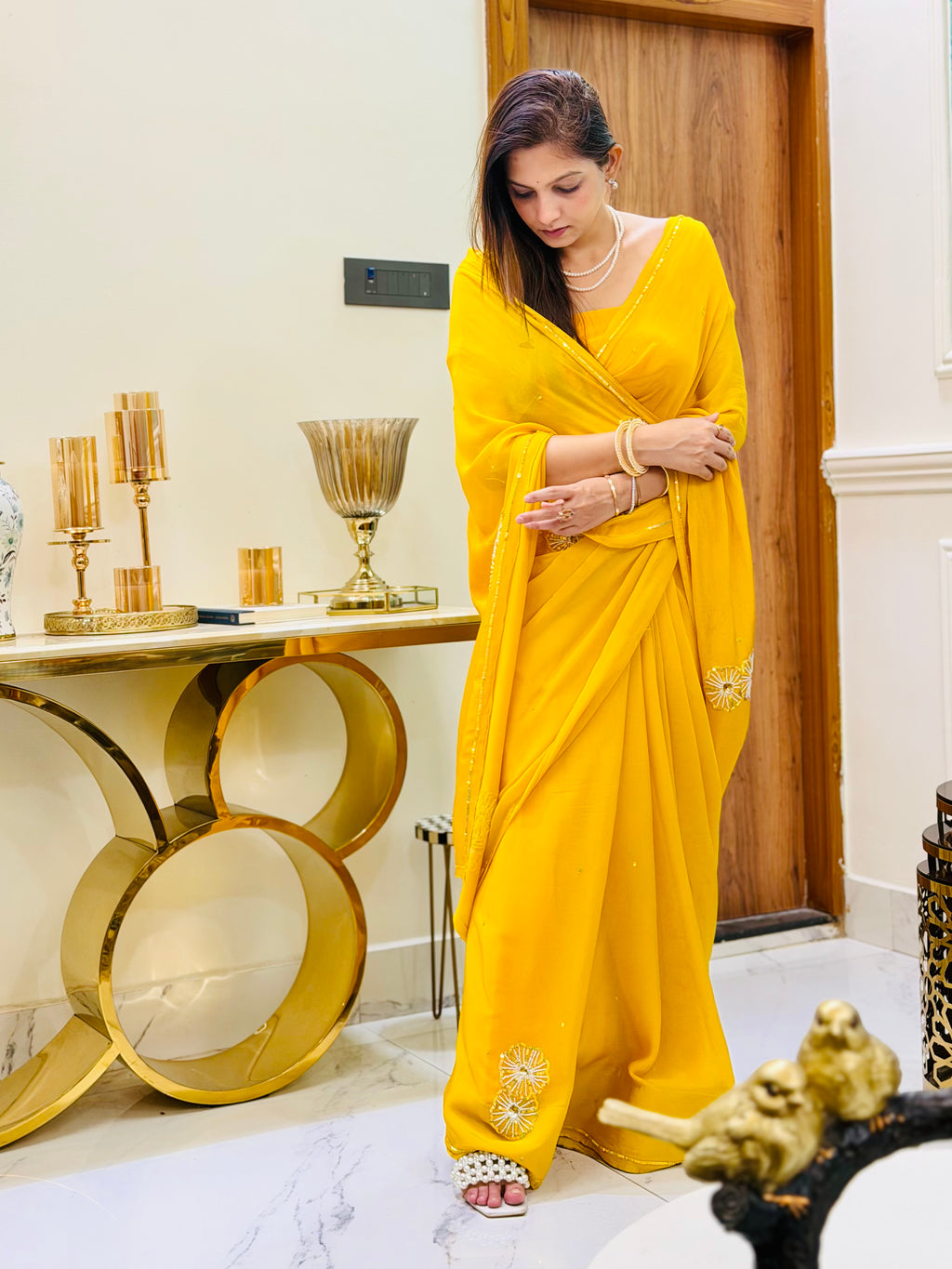 Sunehri Noor saree