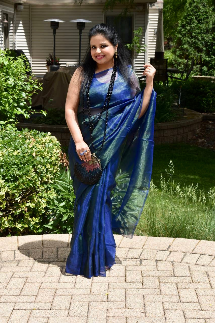 Peacock silk tissue