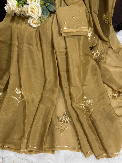 Champgene bronze Chinon saree