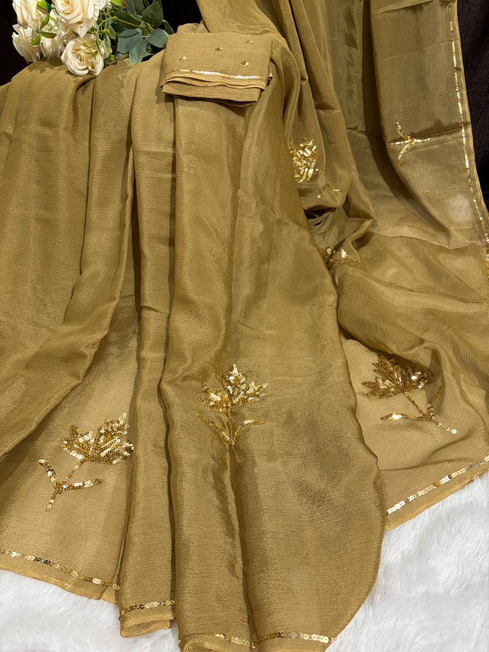 Champgene bronze Chinon saree
