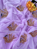 Lavender peacock motif